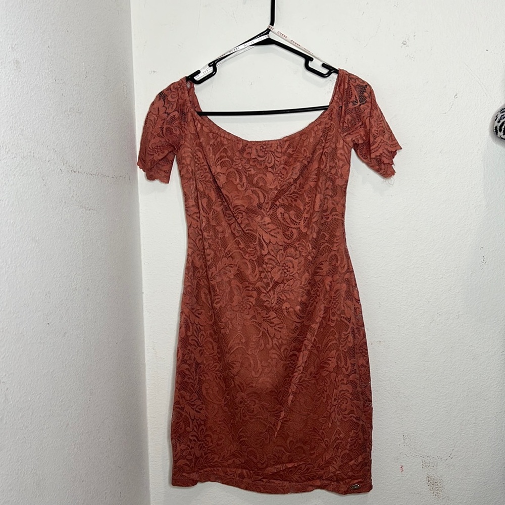 Guess Medium Pink Lace Dress